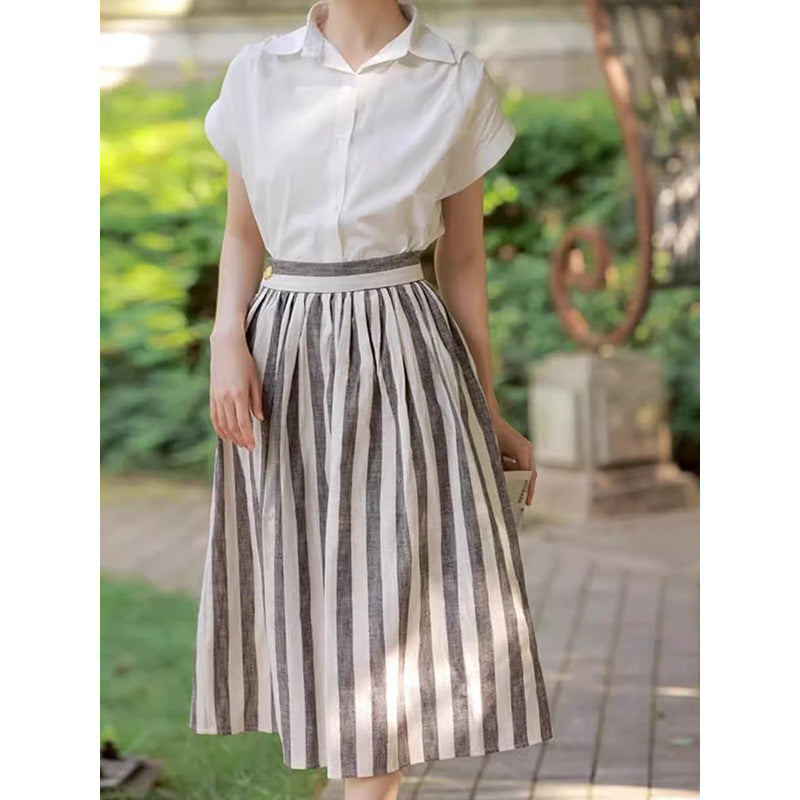 Blouse à manches courtes boutonnée pour femme Chic und Stil