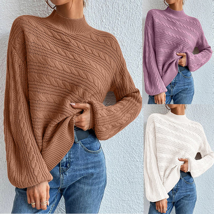 Pull en tricot pour dames avec coupe ample et motif en relief tendance Chic und Stil