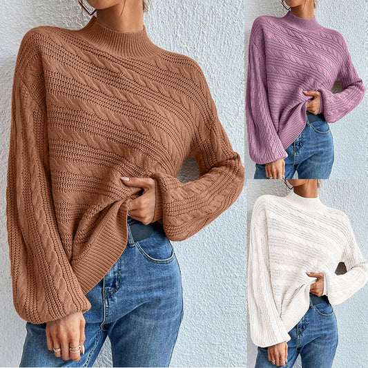 Pull en tricot pour dames avec coupe ample et motif en relief tendance Chic und Stil