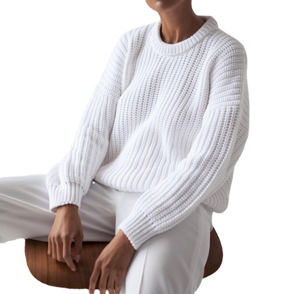 Pull en grosse maille pour femmes avec coupe décontractée et manches volumineuses Chic und Stil