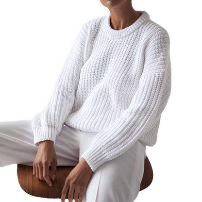 Pull en grosse maille pour femmes avec coupe décontractée et manches volumineuses Chic und Stil
