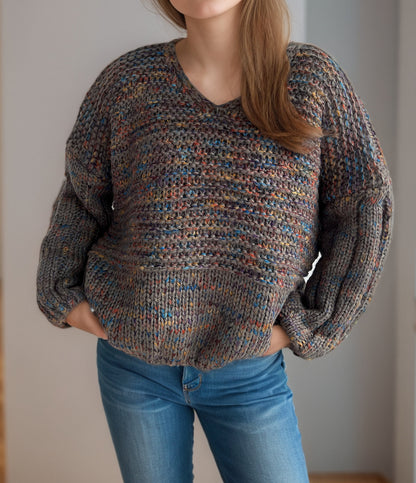 Pull en tricot épais pour femmes avec des manches volumineuses Chic und Stil