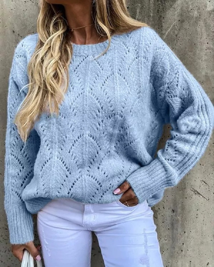 Pull en tricot pour femmes avec un motif en dentelle délicat Chic und Stil