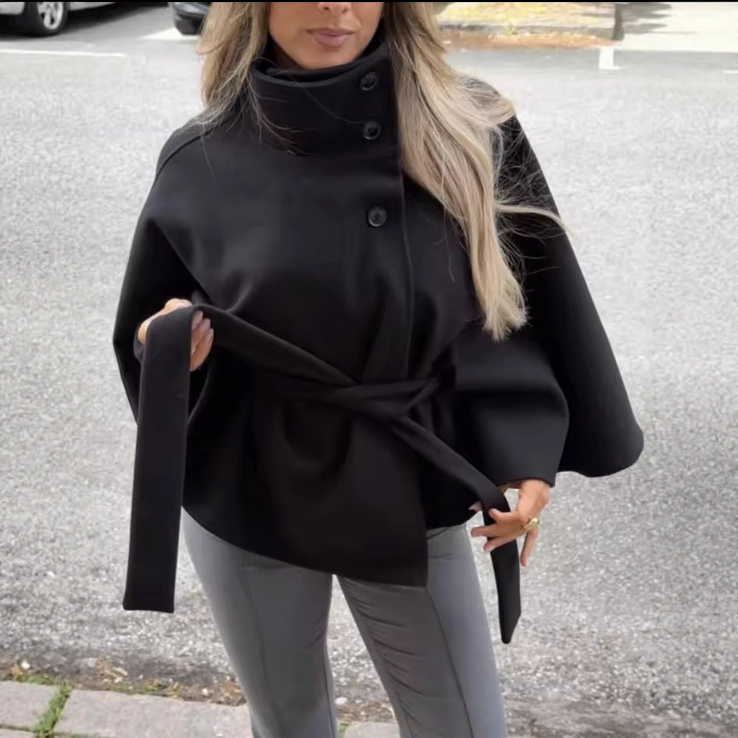 Ladies Elegant and flattering comfort jacket with large collar Chic and Style