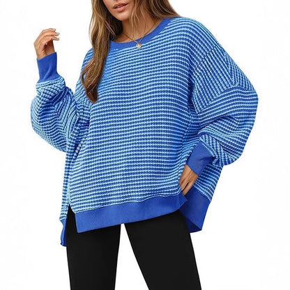 Pull oversized rayé décontracté pour dames Chic und Stil