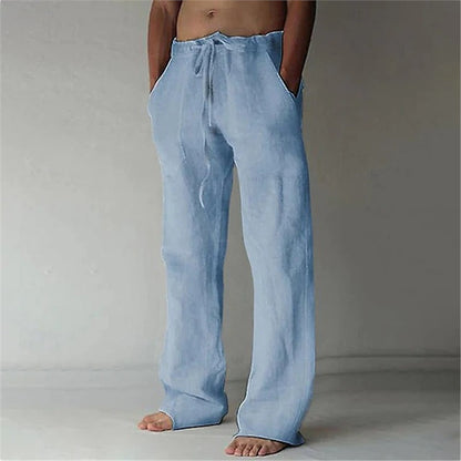 Casual linen pants for men with adjustable waist and side pockets Chic and Style