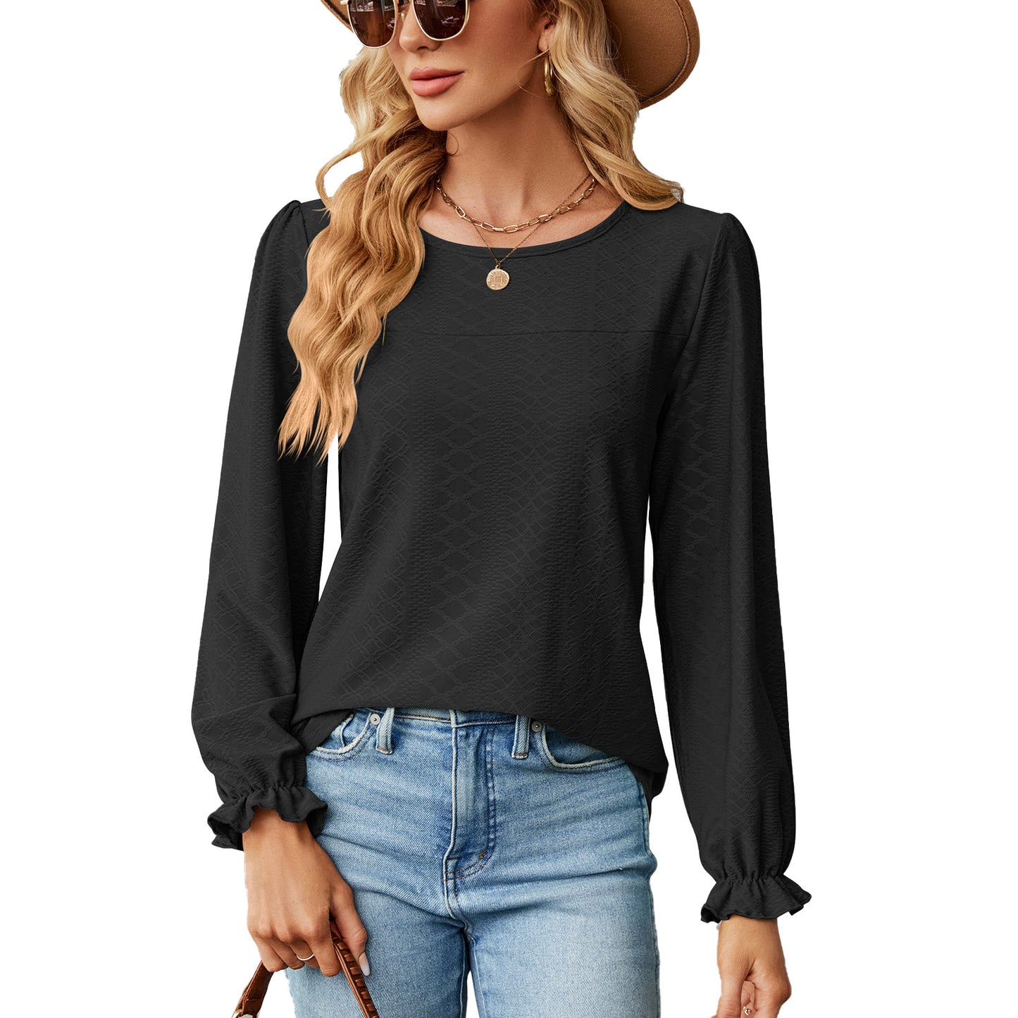 Chemisier pour femmes avec fronces et design structuré élégant Chic und Stil