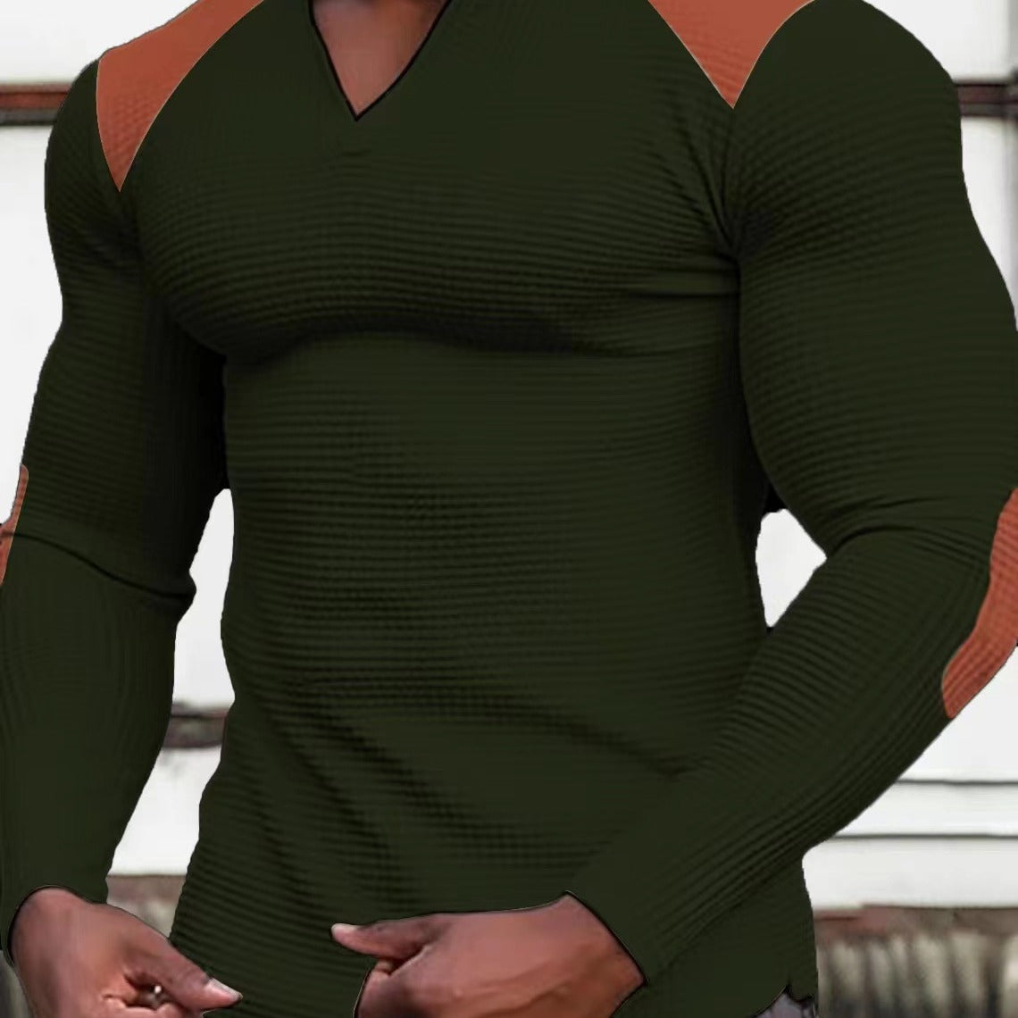 Chemise à manches longues pour hommes avec tissu texturé et détails contrastés Chic und Stil