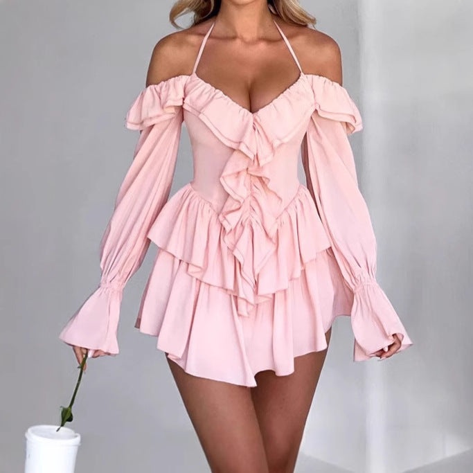 Femmes Robe mini espiègle avec volants et design sans épaules Chic und Stil