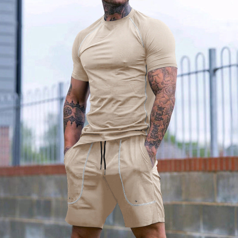 Ensemble de t-shirt à manches courtes sportif pour hommes et de shorts confortables Chic und Stil