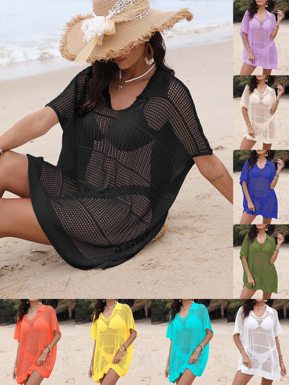 Ladies Lightweight Crochet Swimsuit Cover Top Tunic Chic and Style