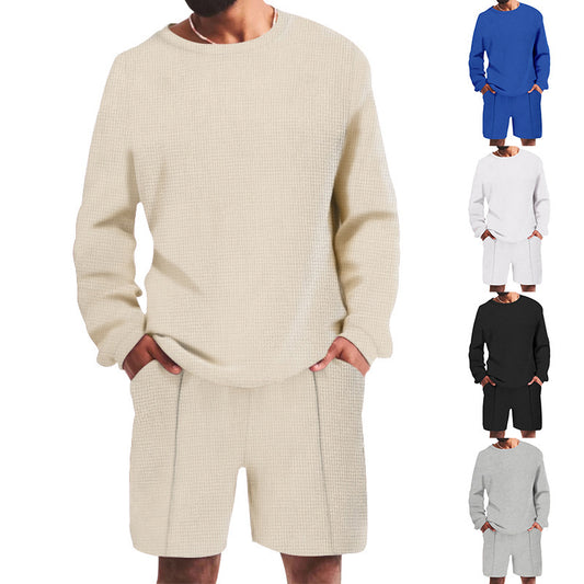 Men's casual leisure set with structured top and comfortable shorts Chic and style