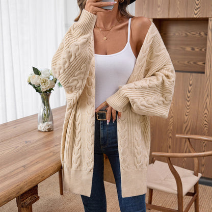 Veste en tricot pour femmes avec motif torsadé créatif et coupe décontractée Chic und Stil