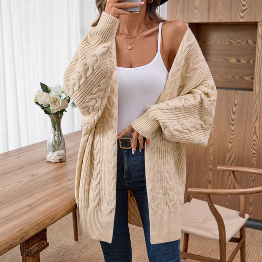 Veste en tricot pour femmes avec motif torsadé créatif et coupe décontractée Chic und Stil