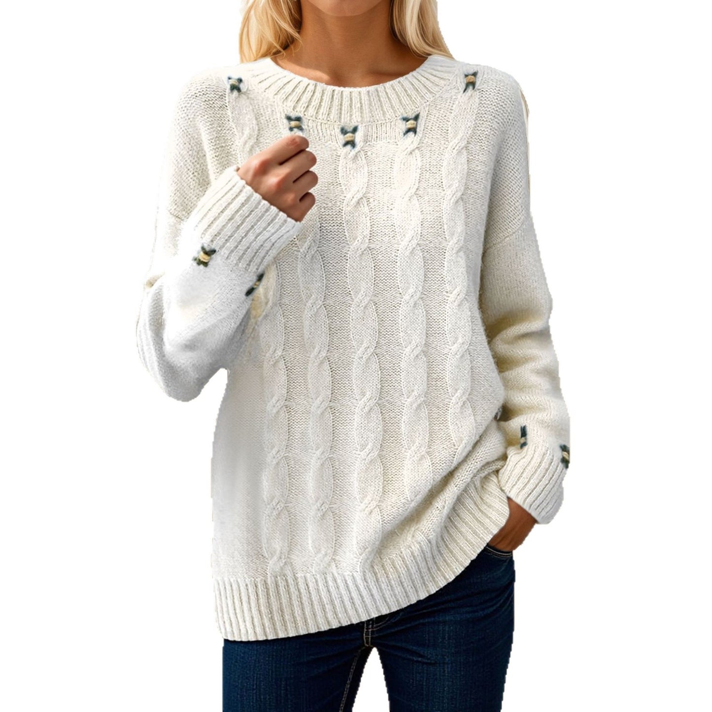 Pull en tricot pour femmes avec coupe décontractée et détails exquis Chic und Stil