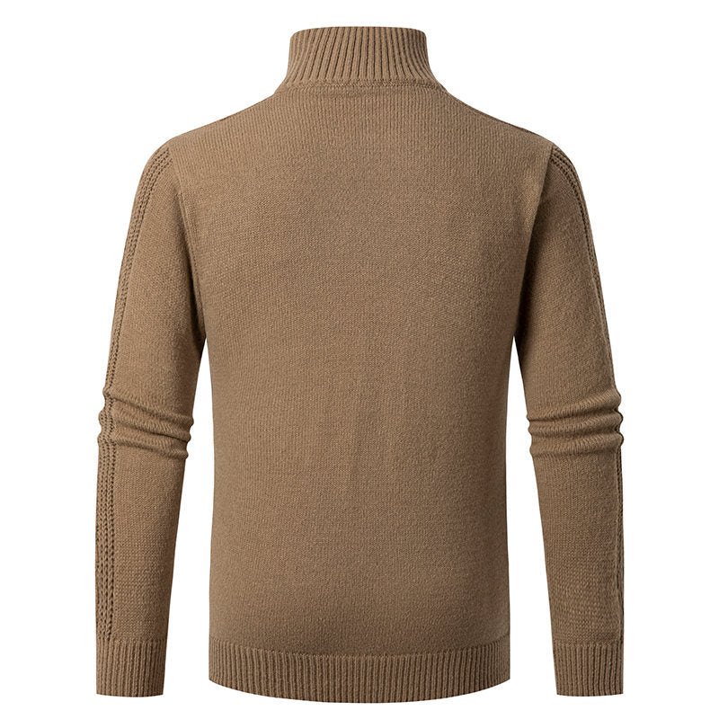 Pull en tricot pour homme avec col haut et motif en relief Chic und Stil