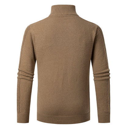 Pull en tricot pour homme avec col haut et motif en relief Chic und Stil