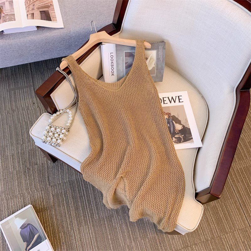 Dames combinaison en tricot aérienne avec un motif en maille fine Chic und Stil