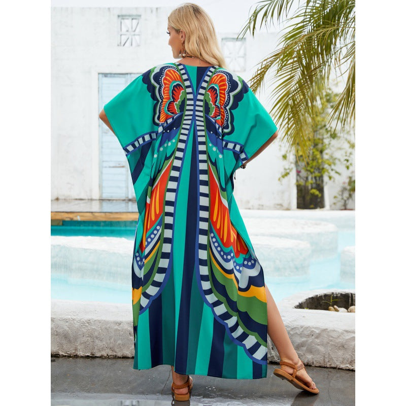 Femmes Bohemian robe de plage en drap de papillon Chic und Stil
