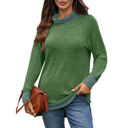 Pull casual pour femmes avec col montant et fentes latérales Chic und Stil