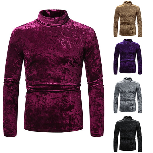 Pull-over élégant pour homme à col roulé en tissu velouté Chic und Stil
