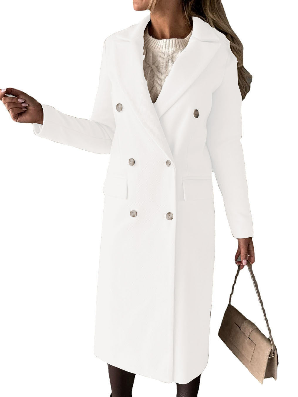 Dames élégant manteau long Chic und Stil