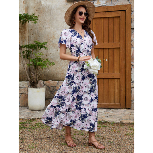 Robe maxi à volants fluides pour femmes Chic und Stil