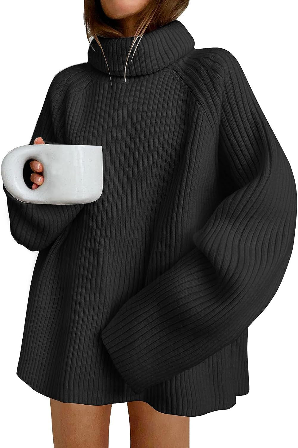Dames pull ample avec col montant Chic und Stil