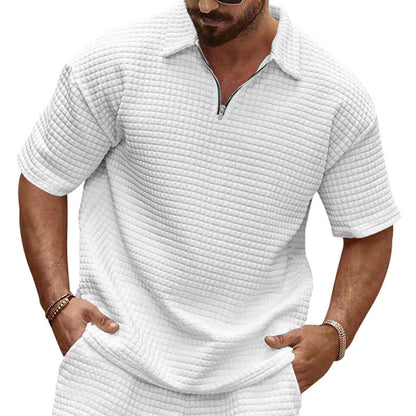 T-shirt polo décontracté pour hommes à manches courtes avec design texturé Chic und Stil
