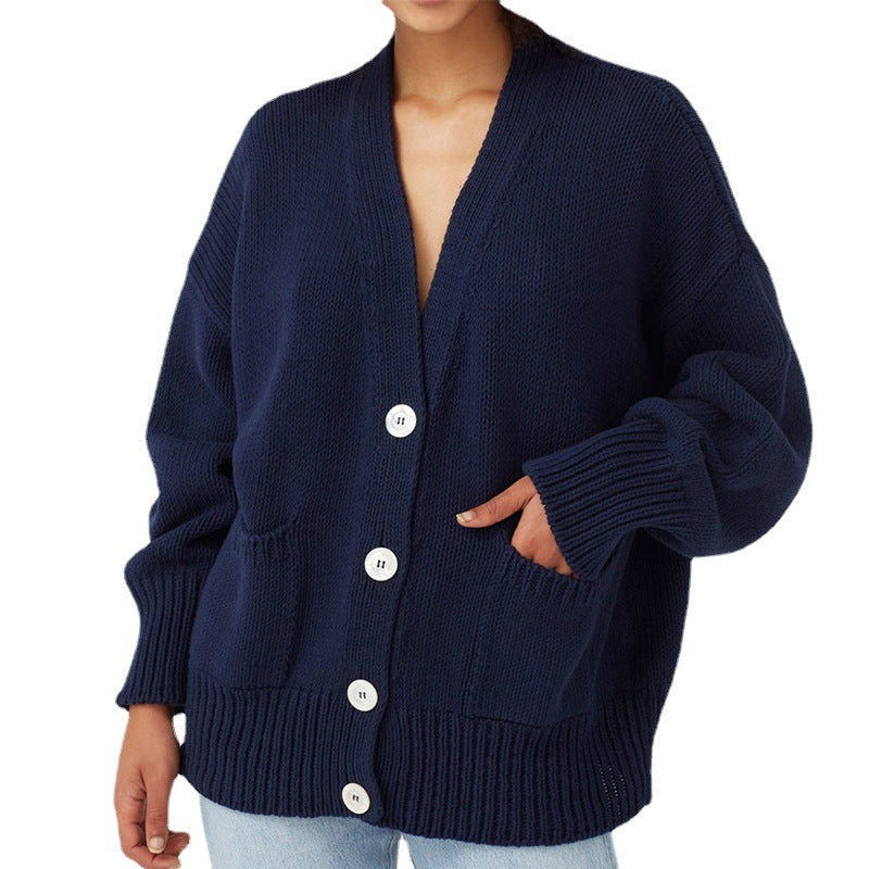 Dames Gros Tricot Cardigan Chic und Stil