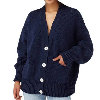Dames Gros Tricot Cardigan Chic und Stil