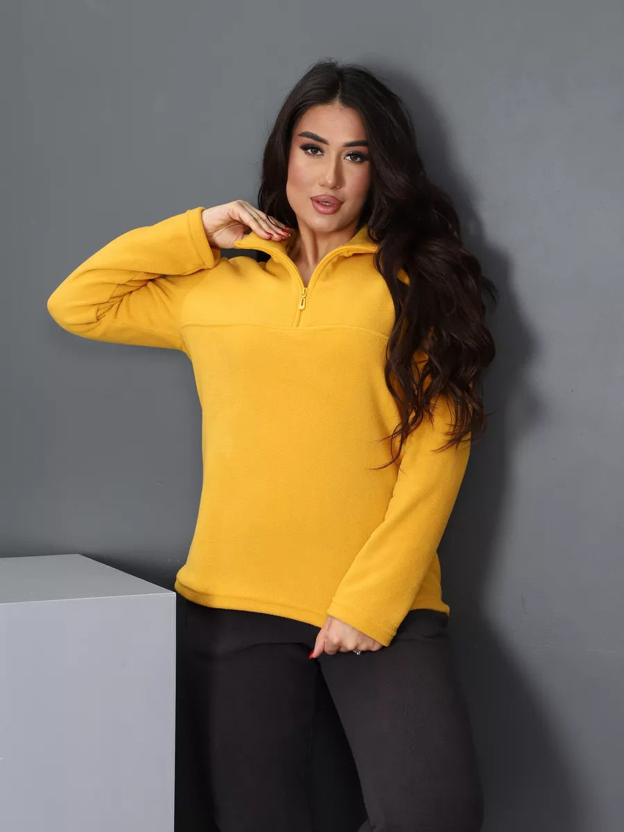 Dames pull en polaire avec col montant Chic und Stil