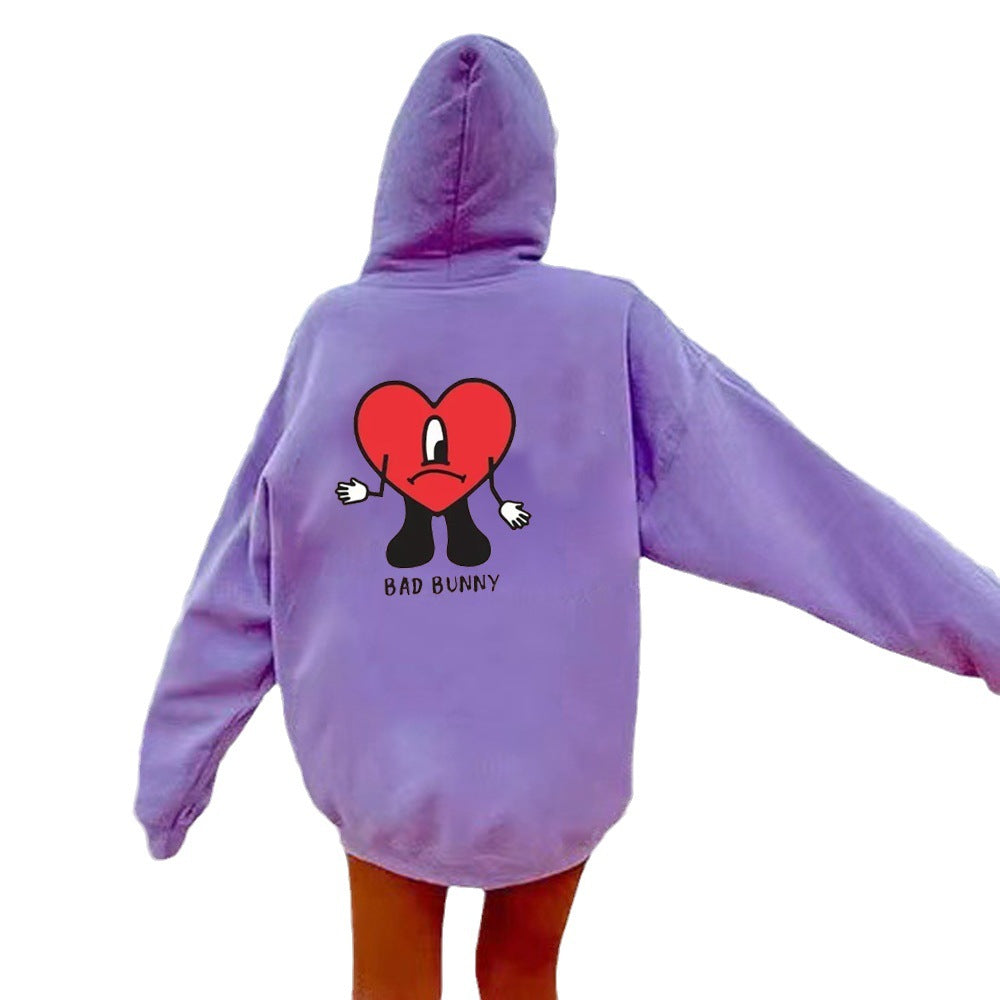 Pull à capuche pour femmes avec motif cœur créatif Chic und Stil