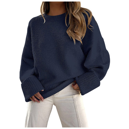 Dames Pull en laine moelleux oversized avec larges bords Chic und Stil