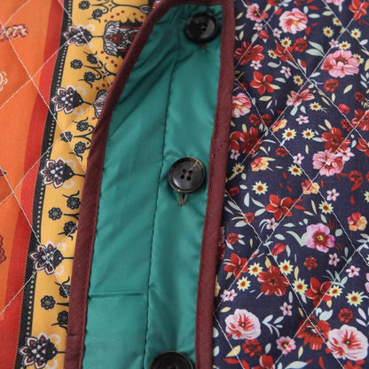 Dame veste matelassée Patchwork avec poches pratiques et motif coloré Chic und Stil