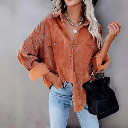 Veste en corduroy pour femmes avec poches poitrine doubles Chic und Stil