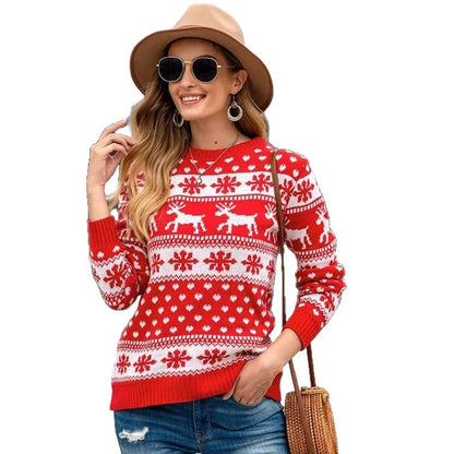 Pull de Noël pour femmes avec design de renne festif et le classique motif norvégien Chic und Stil