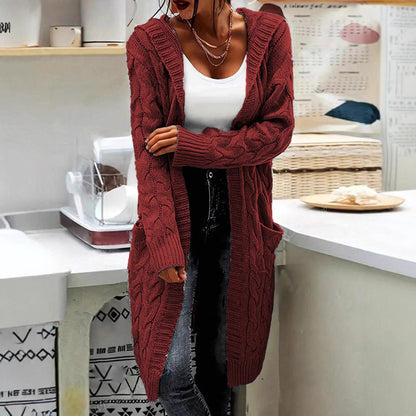 Veste en grosse maille pour dames avec des motifs en relief de haute qualité et des poches pratiques Chic und Stil