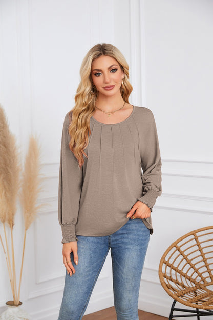 Dames Élégante et décontractée T-shirt à manches longues Chic und Stil