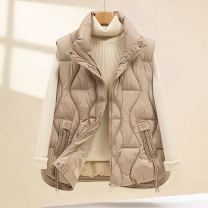 Dames gilet matelassé rembourré avec fermeture éclair pratique et poches hautes Chic und Stil