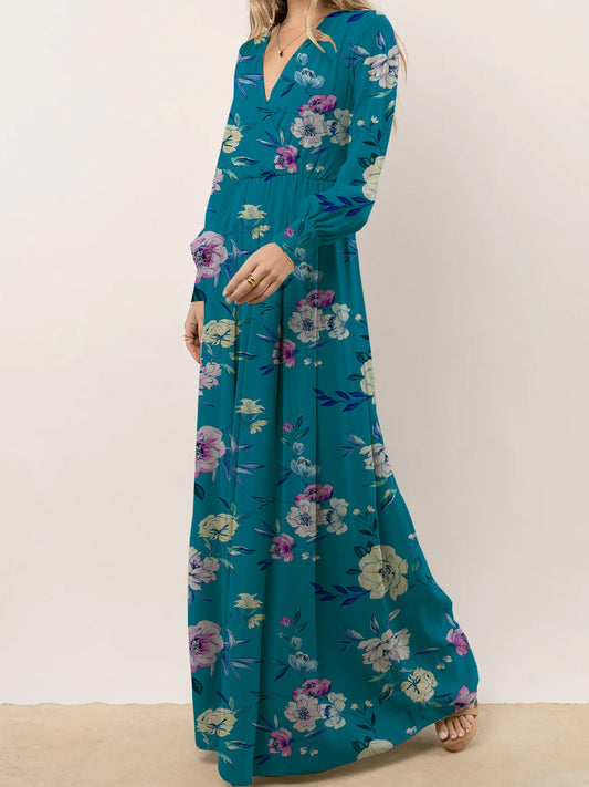 Robe maxi femme avec coupe fluide et élégant motif floral Chic und Stil