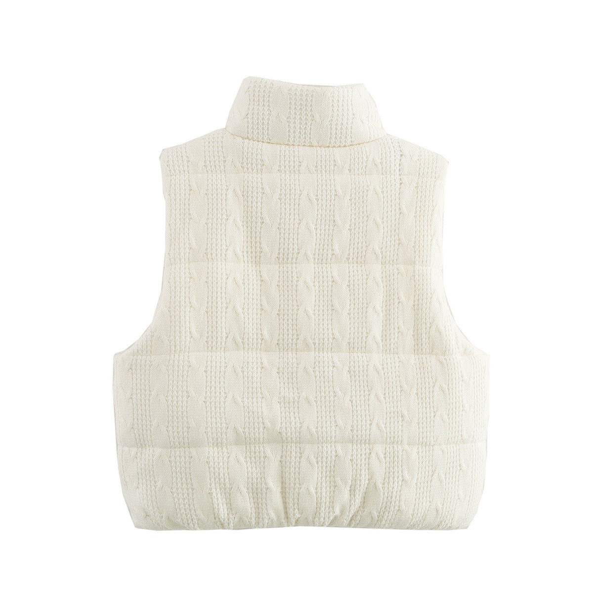 Dame gilet matelassé avec motif tricot de haute qualité et poches pratiques Chic und Stil
