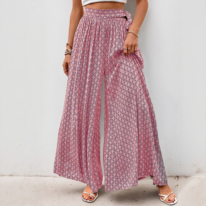 Chic and Style wide-leg boho printed pants for women