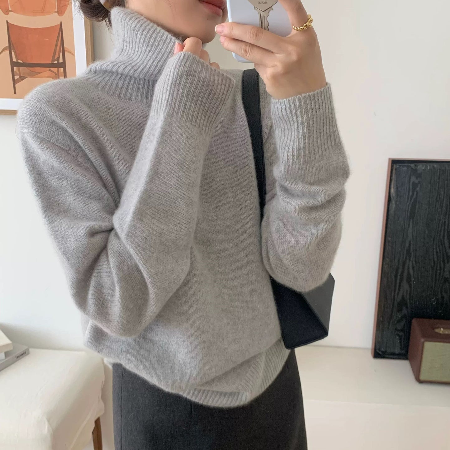 Pull femme en mélange de cachemire de haute qualité Chic und Stil