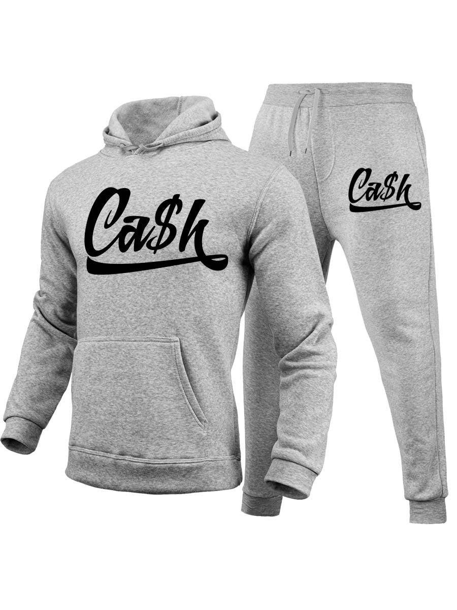 Women's sporty hoodie and jogger pants set with catchy inscription Chic und Stil