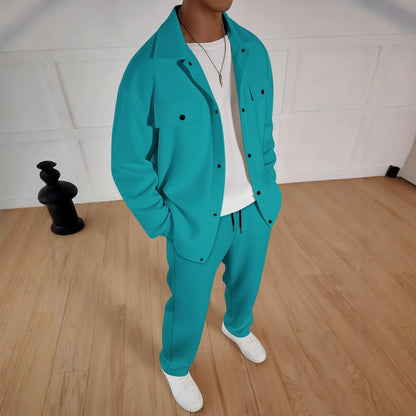Costume de loisir élégant pour hommes avec veste texturée et pantalon confortable Chic und Stil
