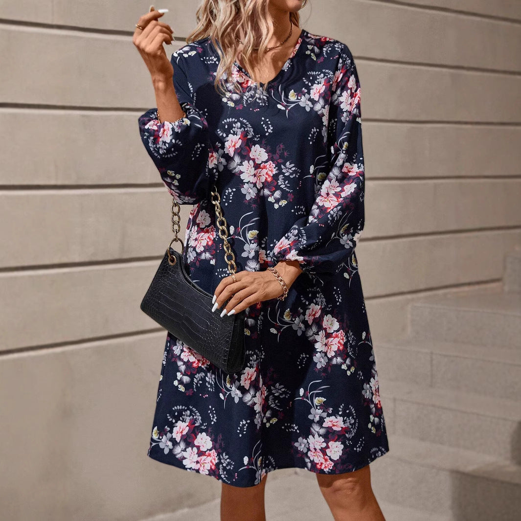 Robe chemise femme avec design floral et manches volumineuses Chic und Stil