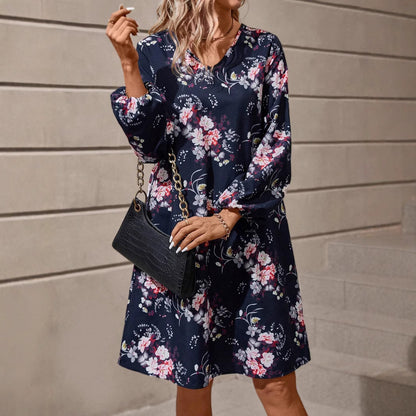 Robe chemise femme avec design floral et manches volumineuses Chic und Stil