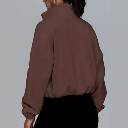 Pull oversized à col haut et fermeture éclair pour dames Chic und Stil
