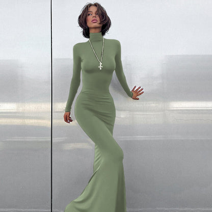 Robe maxi bodycon col montant Chic und Stil